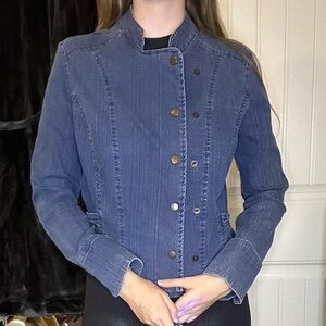 Chic Blue Denim Jean Jacket for Women